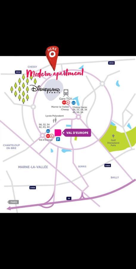 Stylish Apartment Disneyland Paris Chessy  Eksteriør bilde